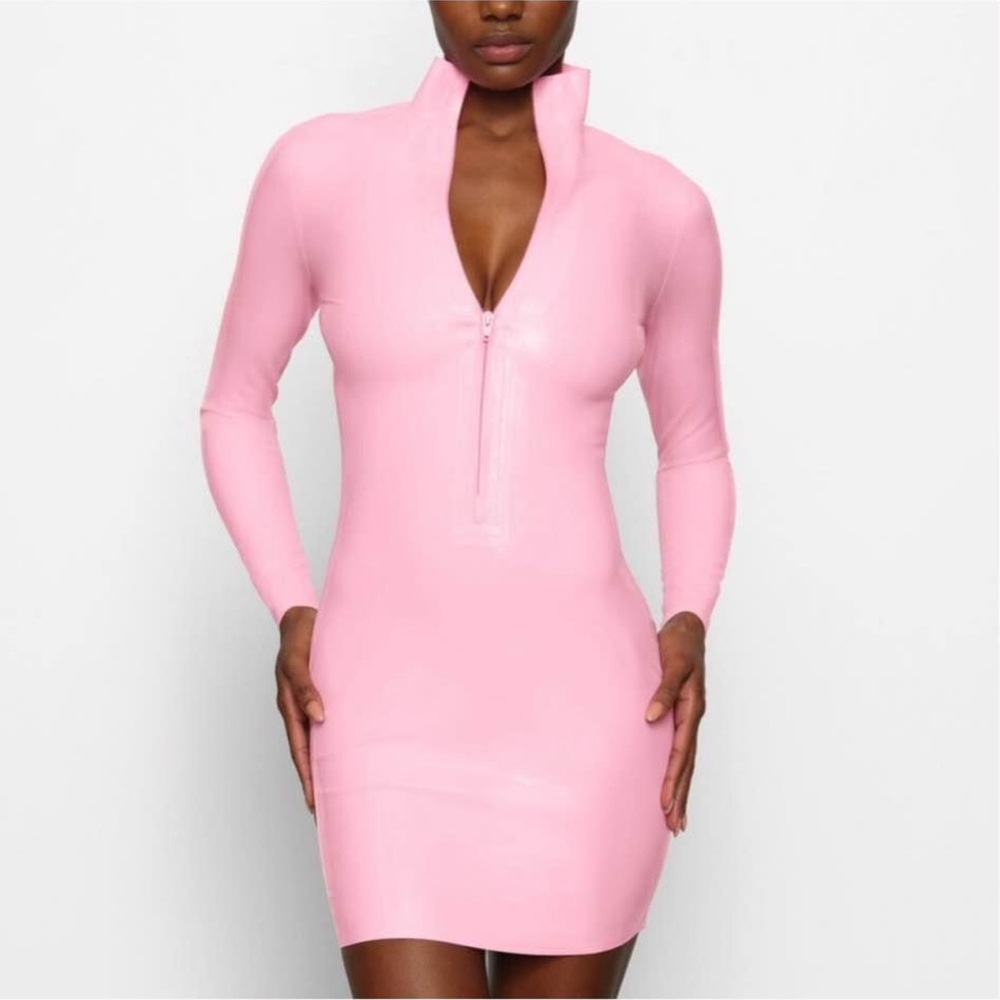 Skims Latex Long Sleeve Dress